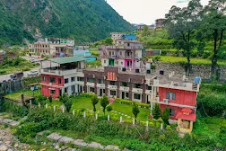 Aerial view of the Bhagirathi valley on the road to Uttarkashi